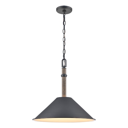 Neville 18'' Wide 1Light Pendant, Charcoal Black